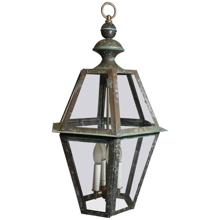 Hanging copper lantern, 20th century