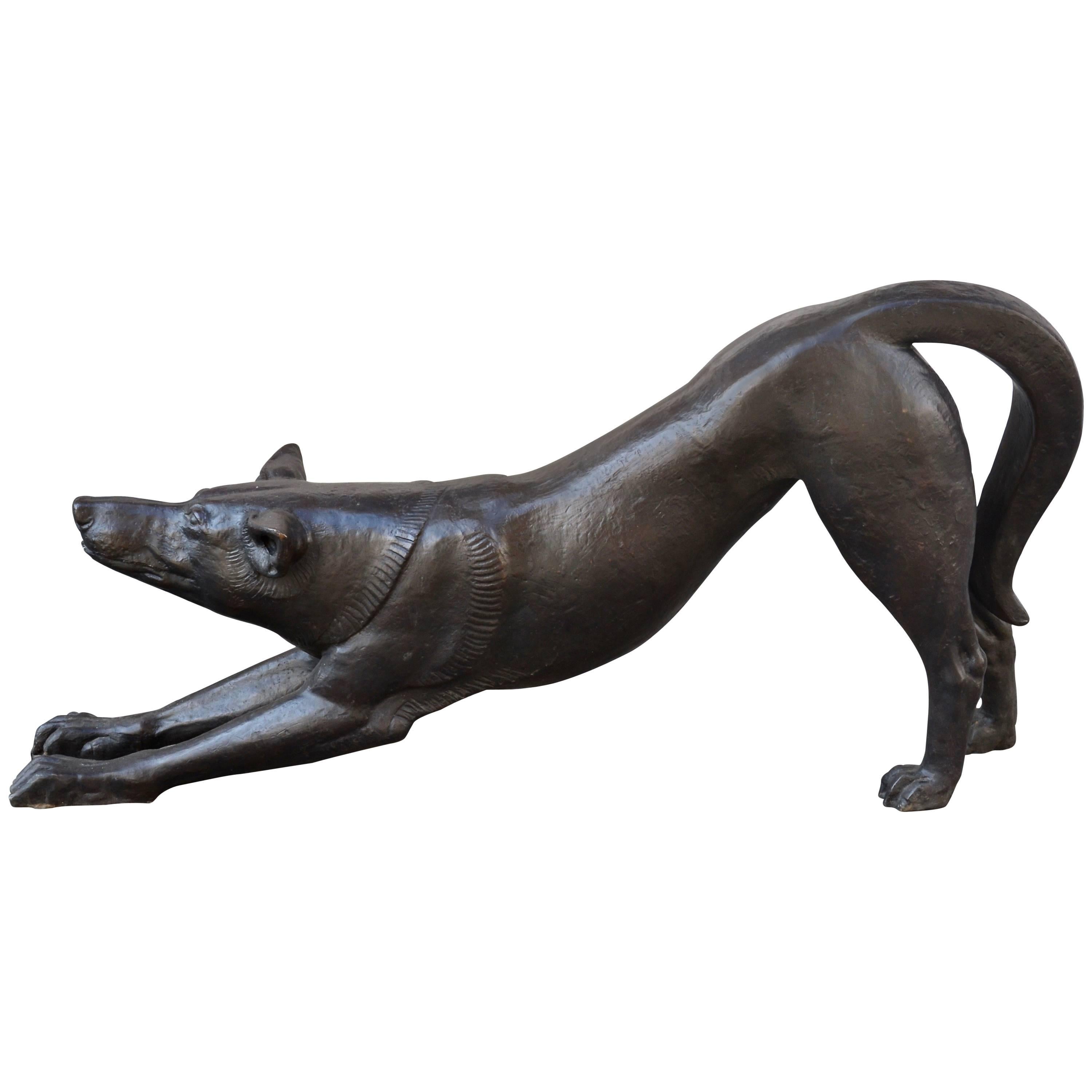 Bronze Dog Sculpture by Jacques Talmar, Contemporary Edition III/IV, Belgium For Sale
