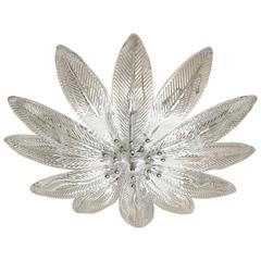 Great Palmette Shallow Flush Ceiling Mount, in the Style of Barovier, Murano 3