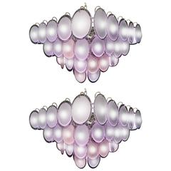 Pair of Vistosi Disc Murano Chandelier, 1970s 12