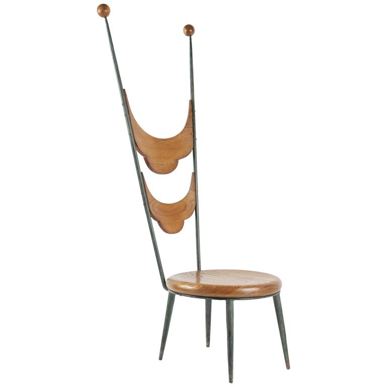 1920s Wood and Iron Low Chair by Sante Mingazzi at 1stDibs