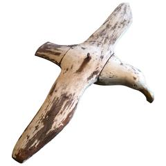 Large Distressed Wood Seagull Sculpture
