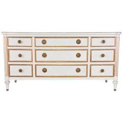 Vintage Neoclassical Dresser with Nine Drawers
