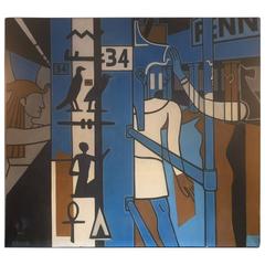 Powerful Abstract Painting in Black, White, Blue and Brown 7