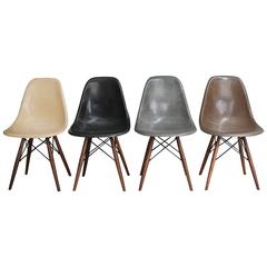 Vintage Set of Four Multi-Color Eames DSW Chairs