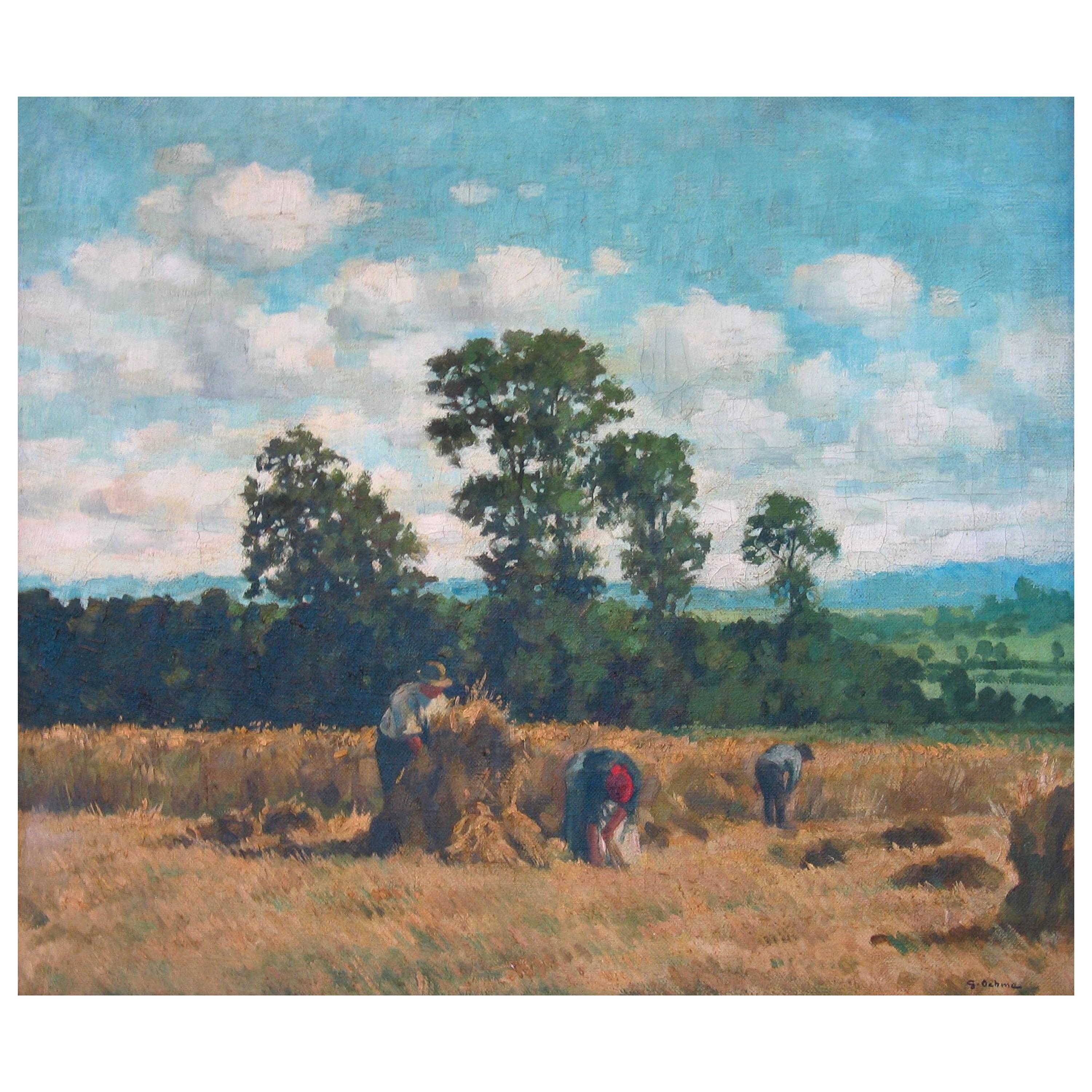 Georg Egmont Oehme, Oil on Canvas, Titled Harvest Time, (German 1890-1955)