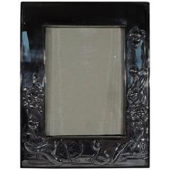 Retro Beautiful Japanese Silver Picture Frame with Lily Pads