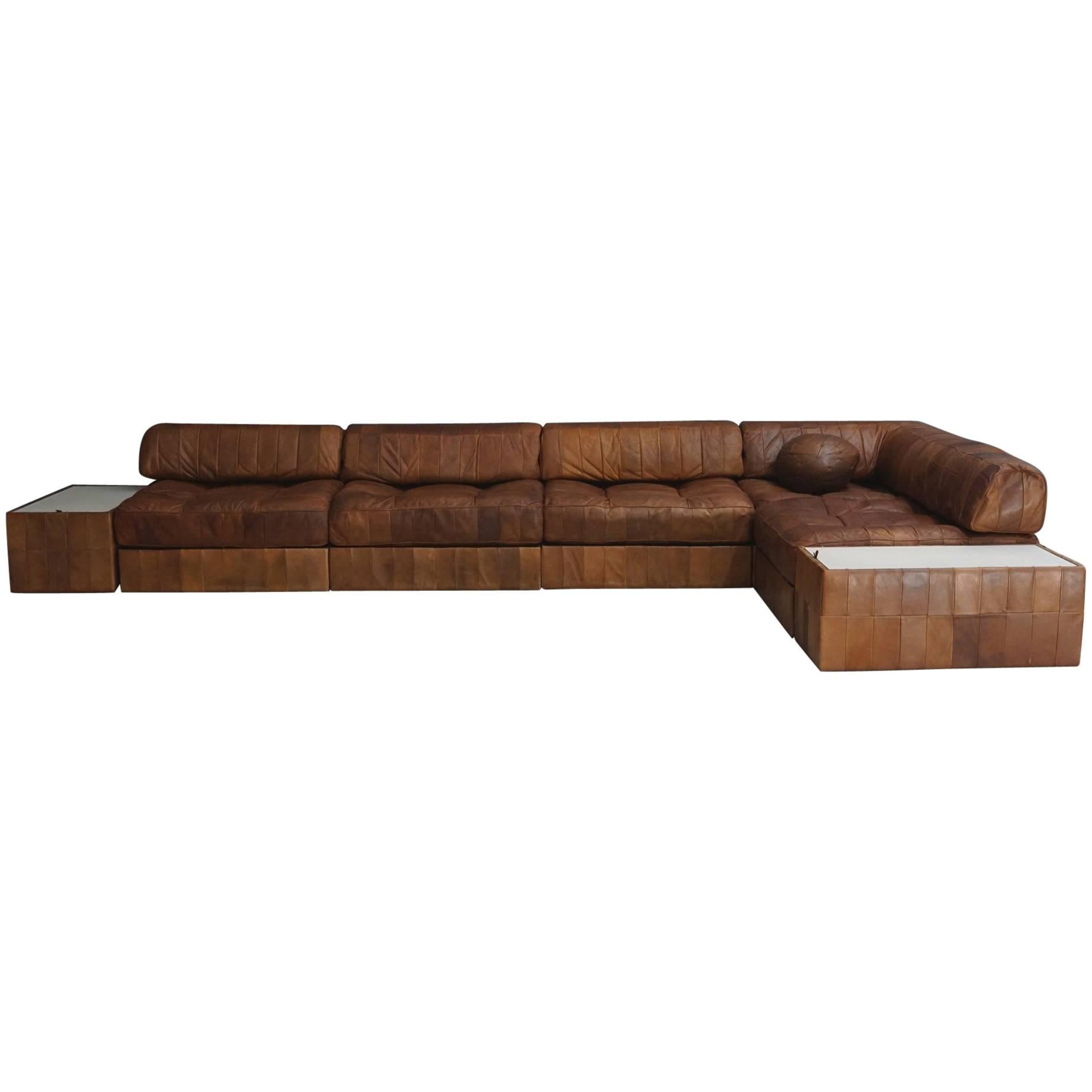 De Sede WK 619 Patchwork Sofa, Six Elements and Two Tables