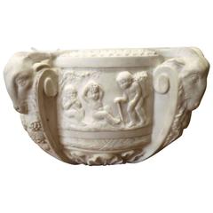 Neoclassical 19th Century Carved Marble Planter