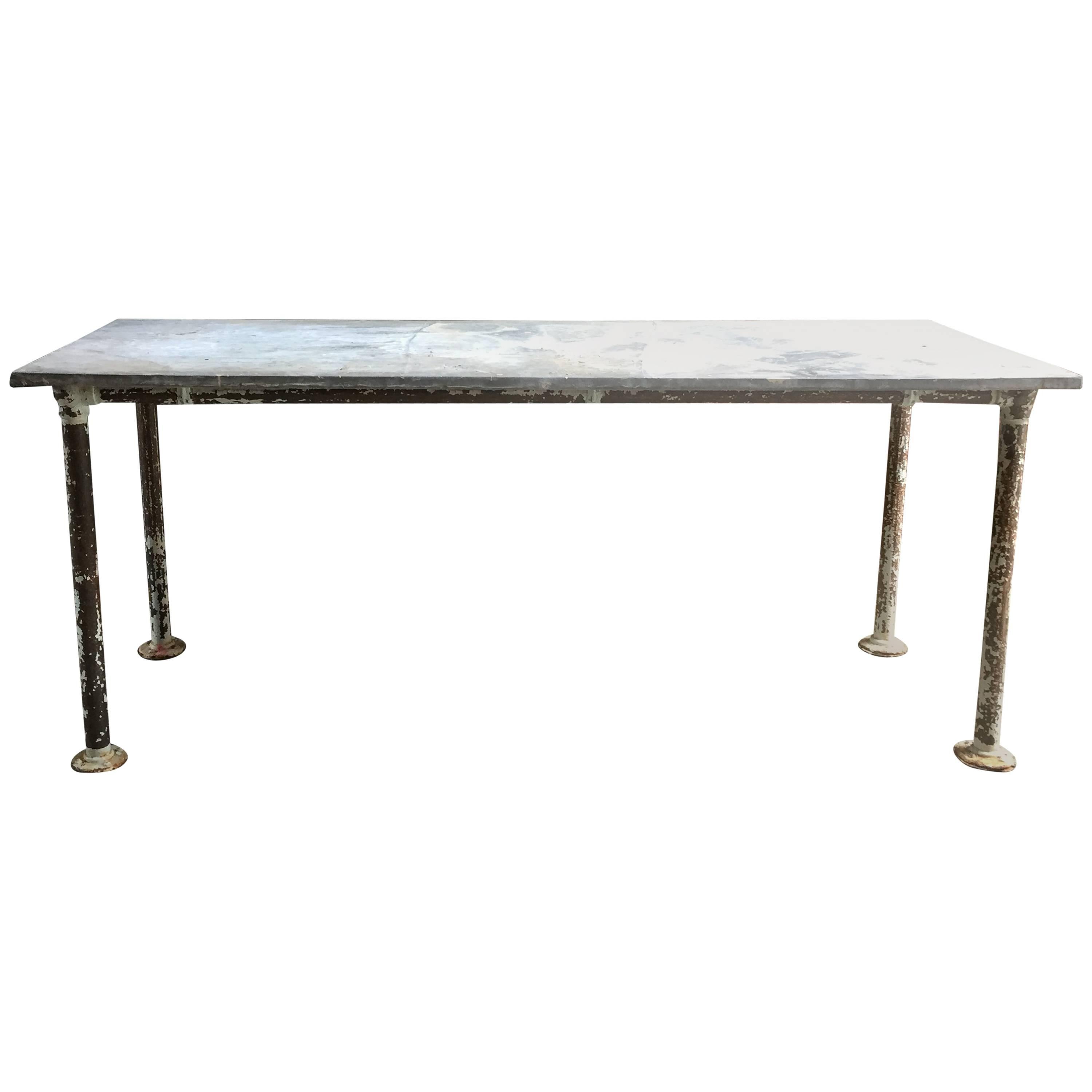 Schoolhouse Galvanized Zinc and Steel Work Table