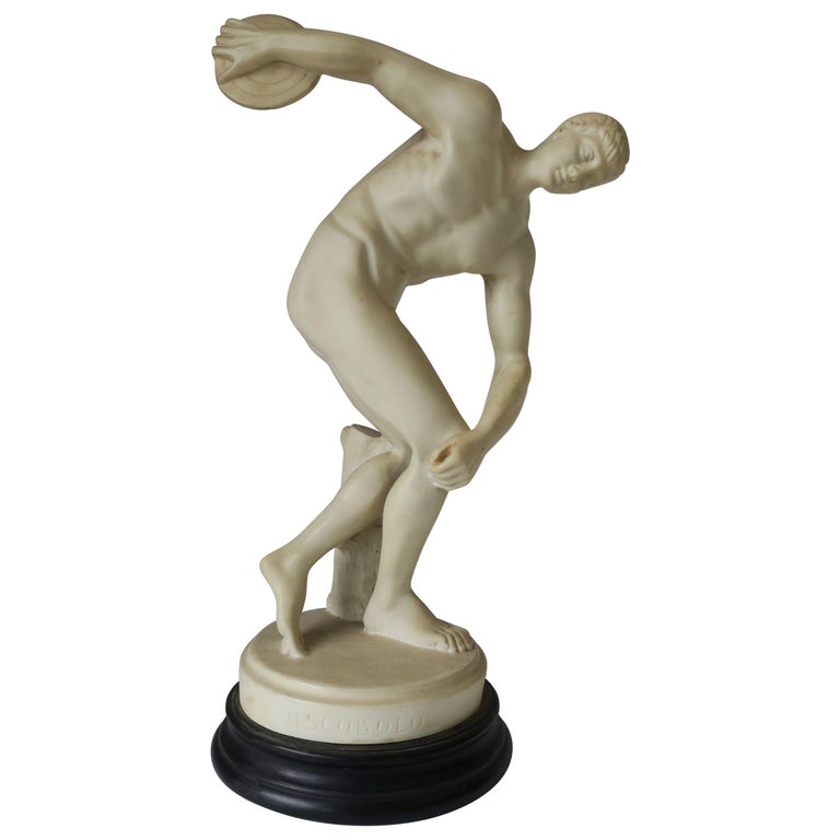 Classic Greek Male Figurative Sculpture of Discobolus For Sale at 1stDibs