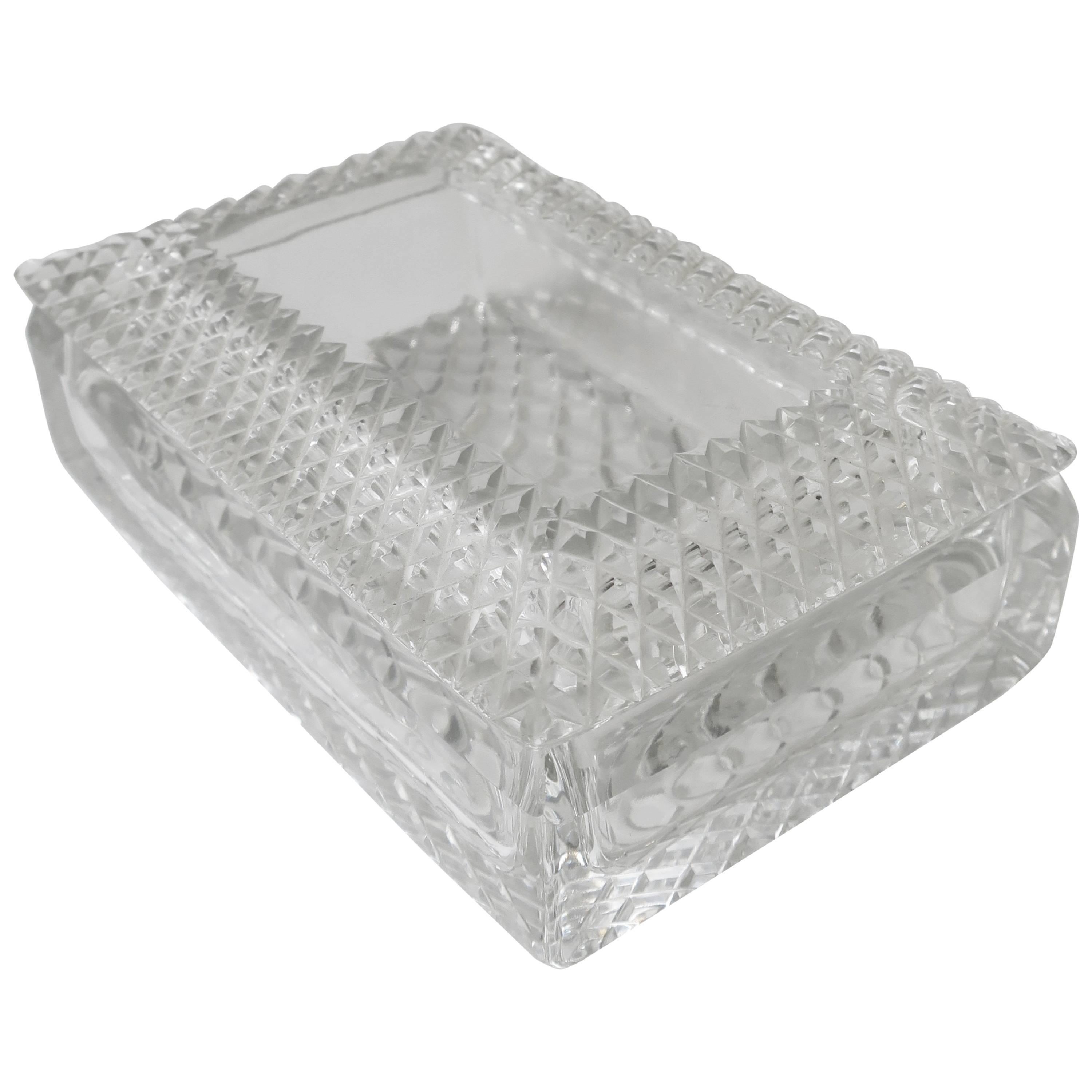 Crystal Jewelry Box with Diamond Quilted Design