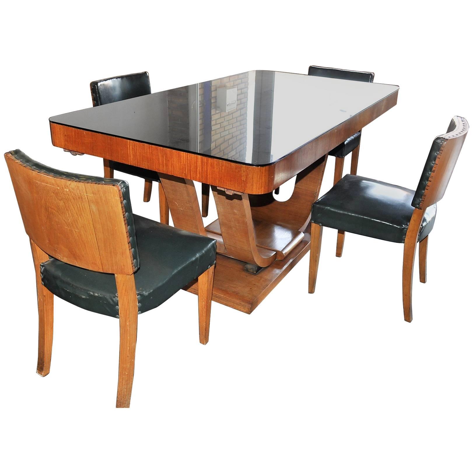 Original French Art Deco Complete Dining Room Set, 1930s