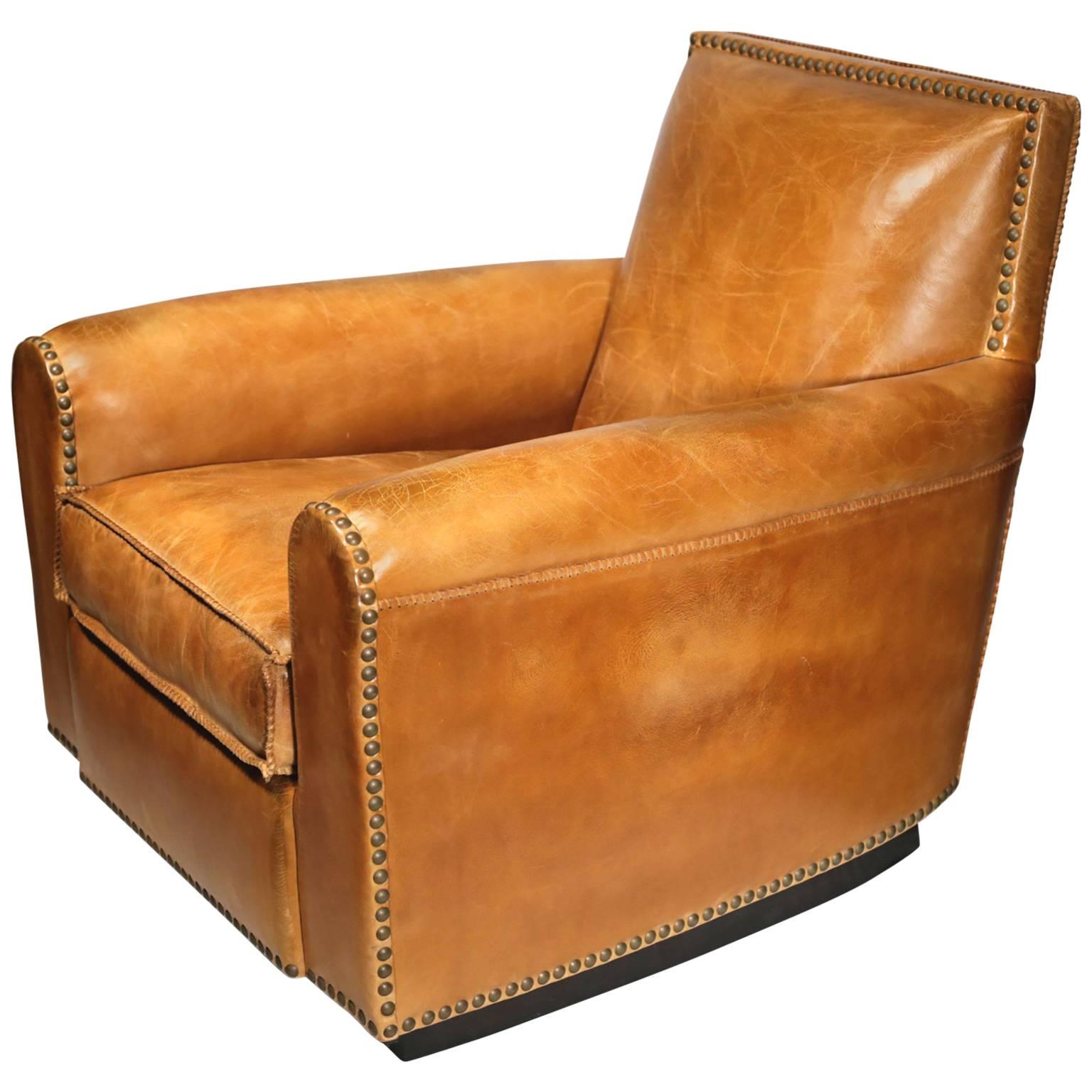 Brand New Distressed Leather Colorado Club Chair by Ralph Lauren Home