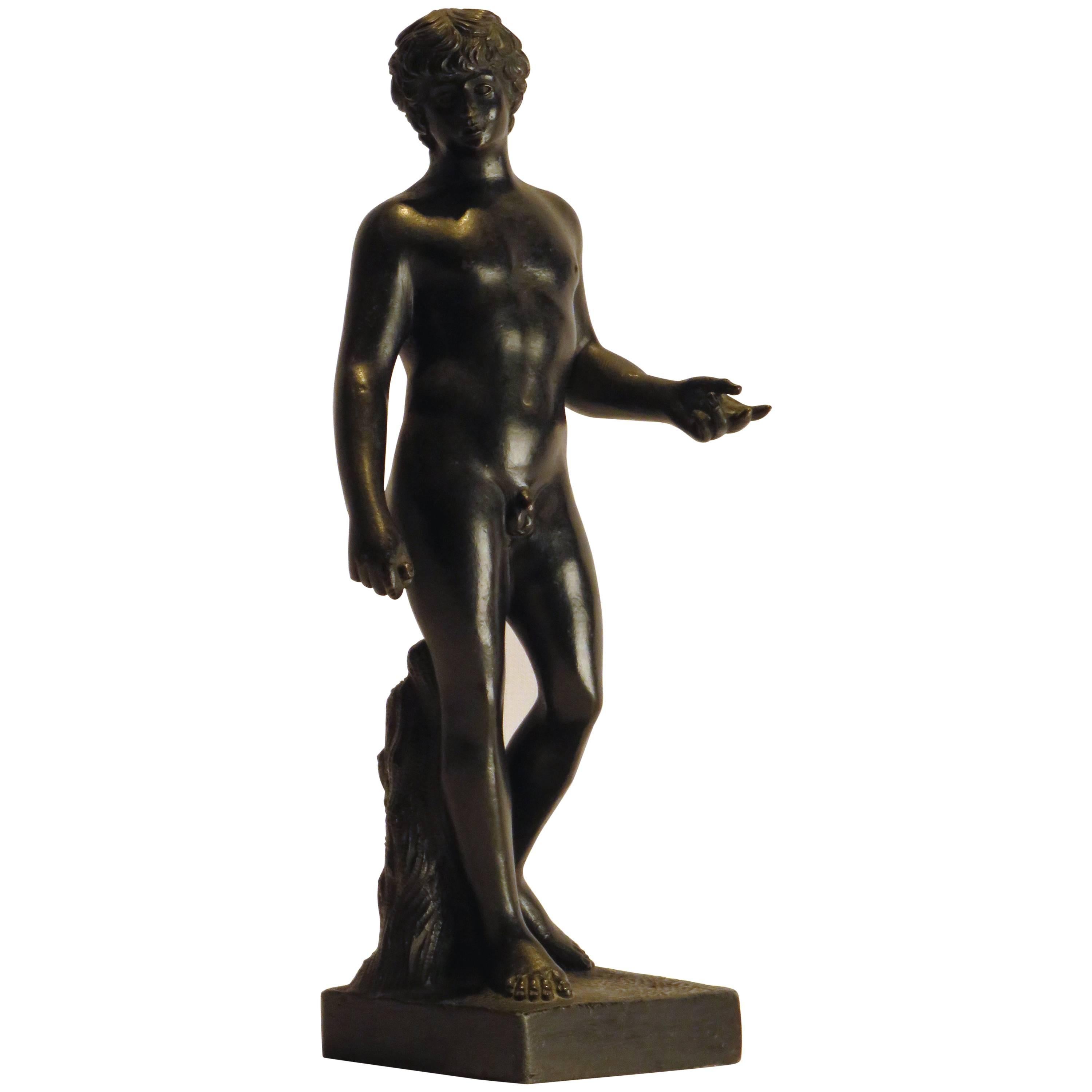 Grand Tour Bronze Casting of a Young Man ‘Antinous’, circa 1850