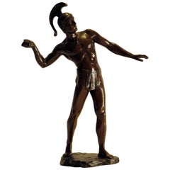 Bronze Semi Nude Male Warrior Signed Schmidt-Felling, circa 1900