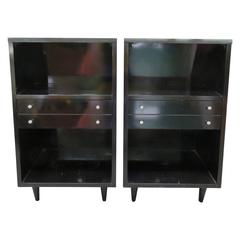 Vintage Pair of American of Martinsville Lacquered Nightstands, Mid-Century Modern