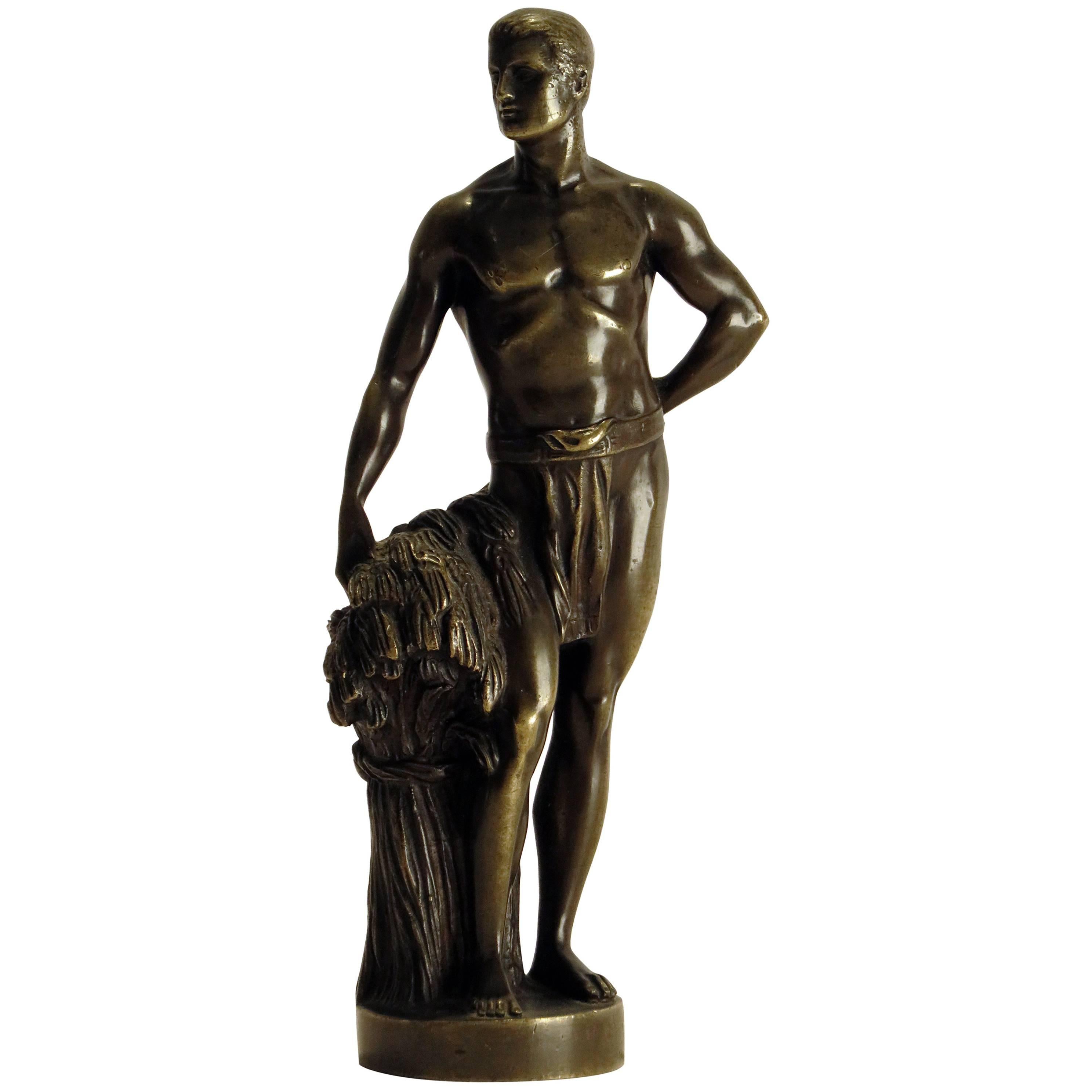 Late 19th Century Bronze of an Semi Nude Male Farmer, Europe, circa 1890