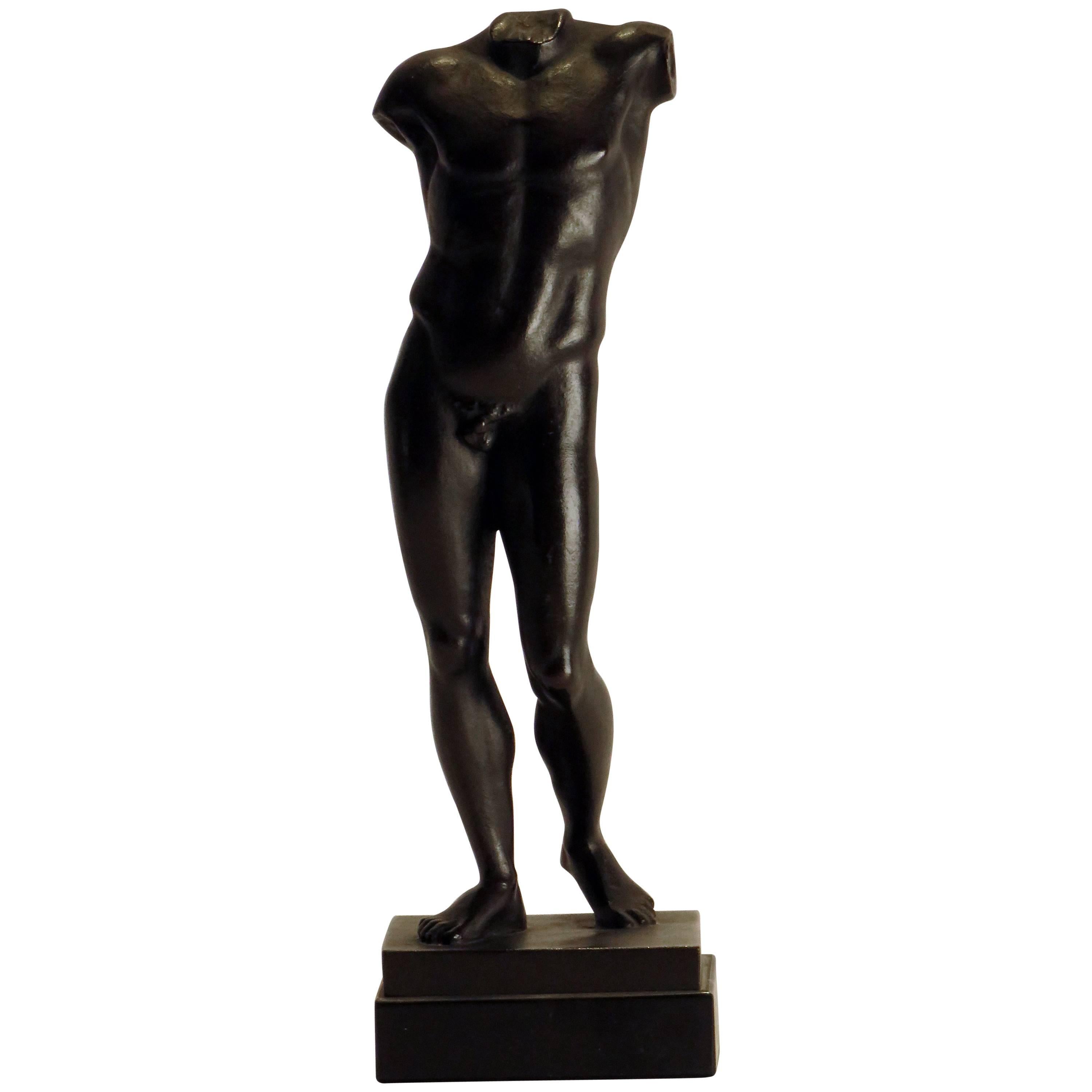 Grand Tour Bronze Casting after an Ancient Classical Male Nude Statue Italy 1880