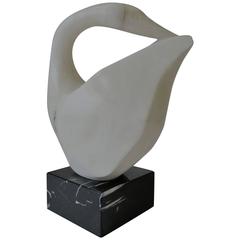 Post-Modern Black and White Marble Bird Sculpture, 1980s 8