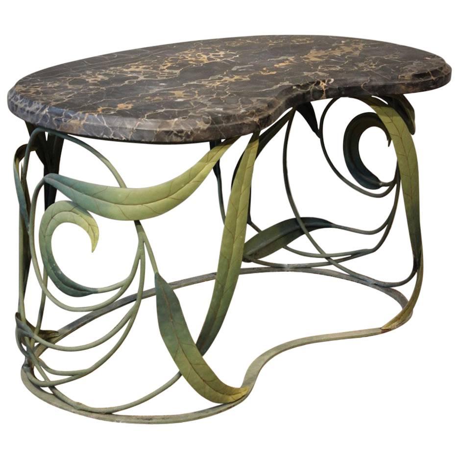 Unusual 1940s French Painted Metal Occasional Table