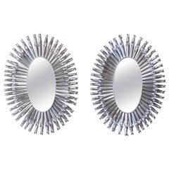 Pair of Decorative Metal Hanging Wall Mirrors 5