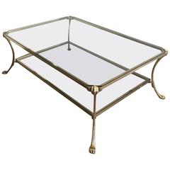 Exceptional Brass and Bronze French Coffee Table