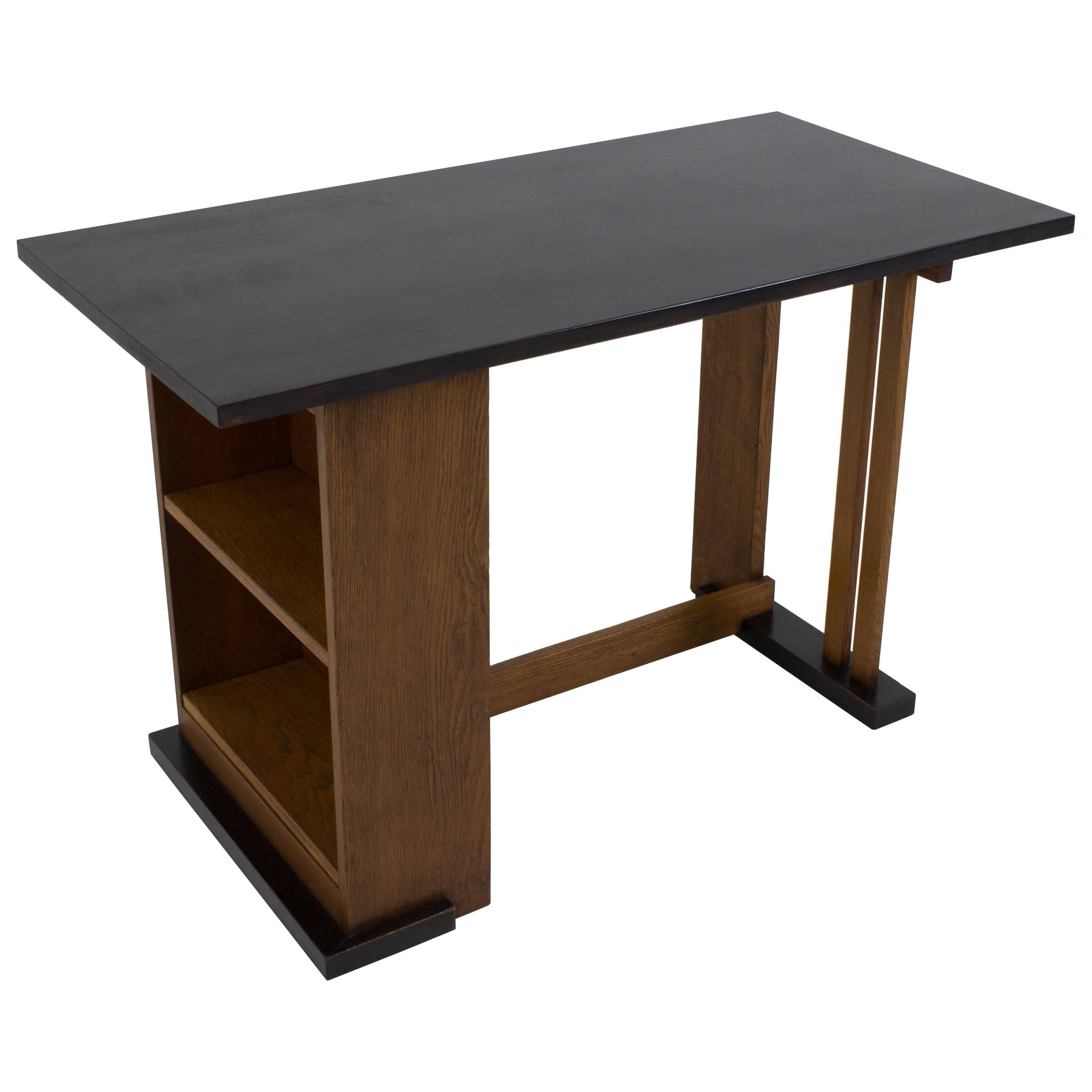 Important and Rare Art Deco Haagse School Desk by Cor Alons for L.O.V.