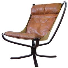 Cognac Falcon Chair by Sigurd Ressell