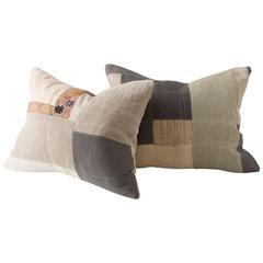 Piecework Color Block Linen Cushions