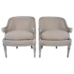 Antique French Louis XVI-Style Bergeres 12