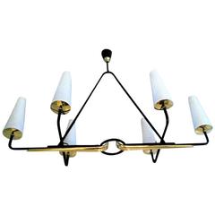 Gorgeous French Mid-Century Modern Lunel Chandelier, Large Size 7