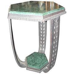 Art Deco Ironwork Marble Topped Table 3