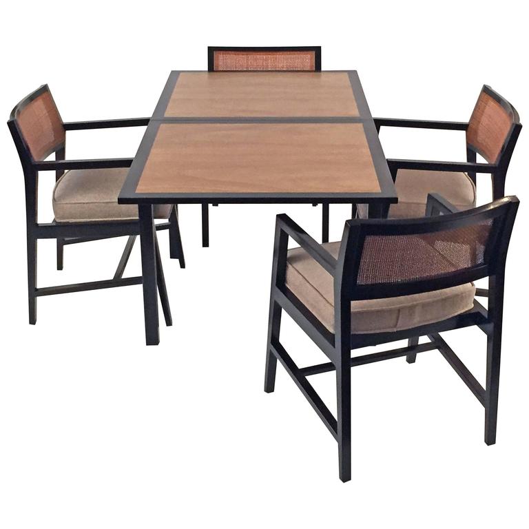 Edward Wormley for Dunbar Furniture, FlipTop Table and Four Chairs at