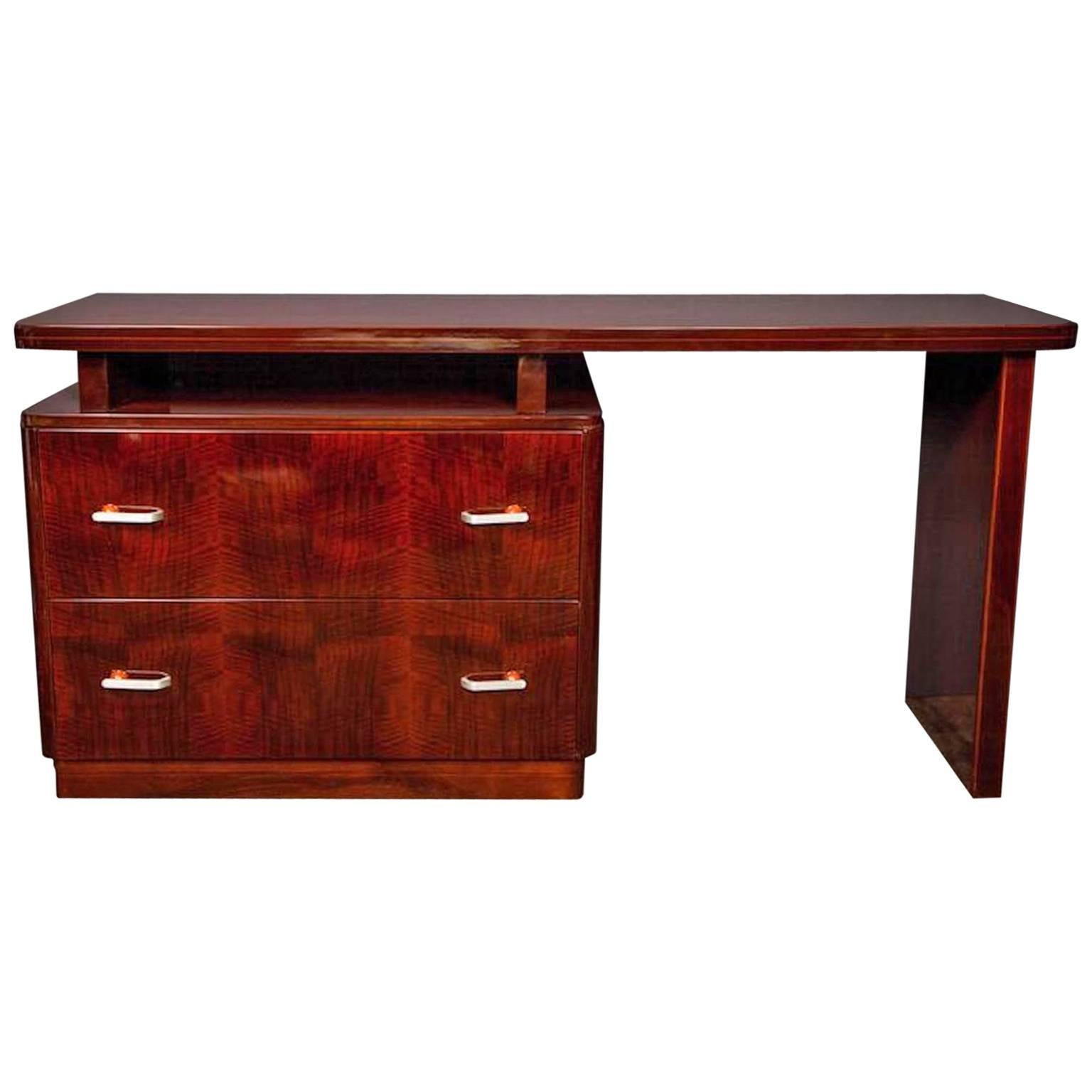 Art Deco Mahogany Desk and Dresser 