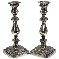 Pair of Handsome Sterling Georgian Style Candlesticks by Gorham
