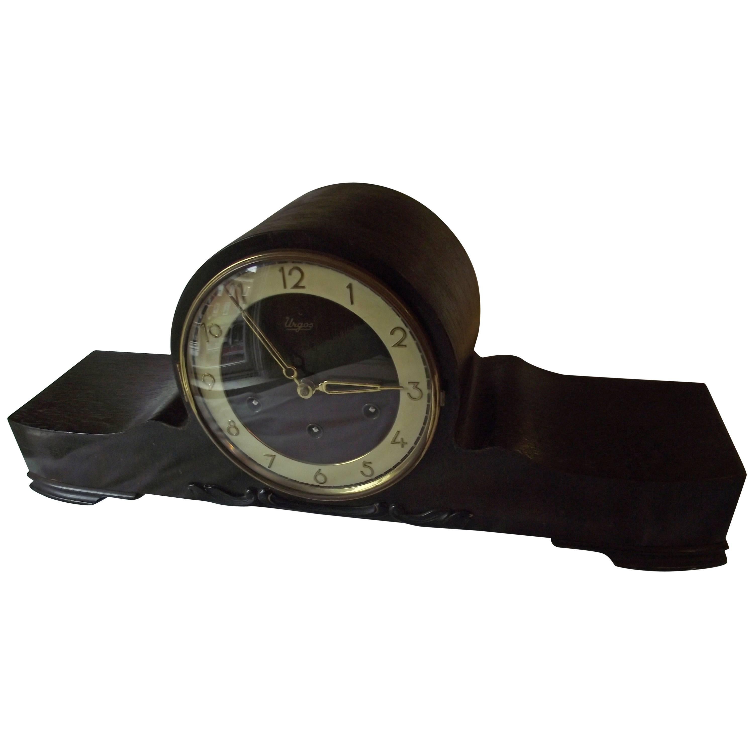 Art Deco Clock, Urgos German Mantle Clock, Westminister Chimes Clock