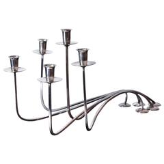 Sterling Silver Biomorphic Candelabra