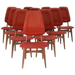 Up to 10 Sorheim Bruk High Back Dining Chairs with Walnut Frames 1960 2