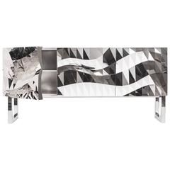 Mirror-Finished Stainless Steel Cabinet/Credenza/Buffet Mesh Obejct #MS-C03