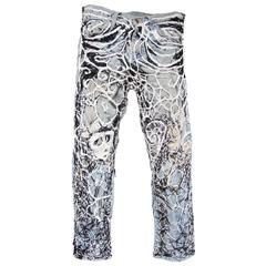 Untitled Blue Jeans Obsessively Stitched by Robert Adale Davis as Textile Art 12