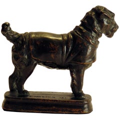 Bronze Dog in Coat Signed E. Norton 1921 Arts and Crafts