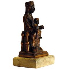 Grand Tour Statue of the Black Madonna with Christ, circa 1900