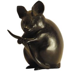 Japanese Bronze Figure of a Rat, circa 1920