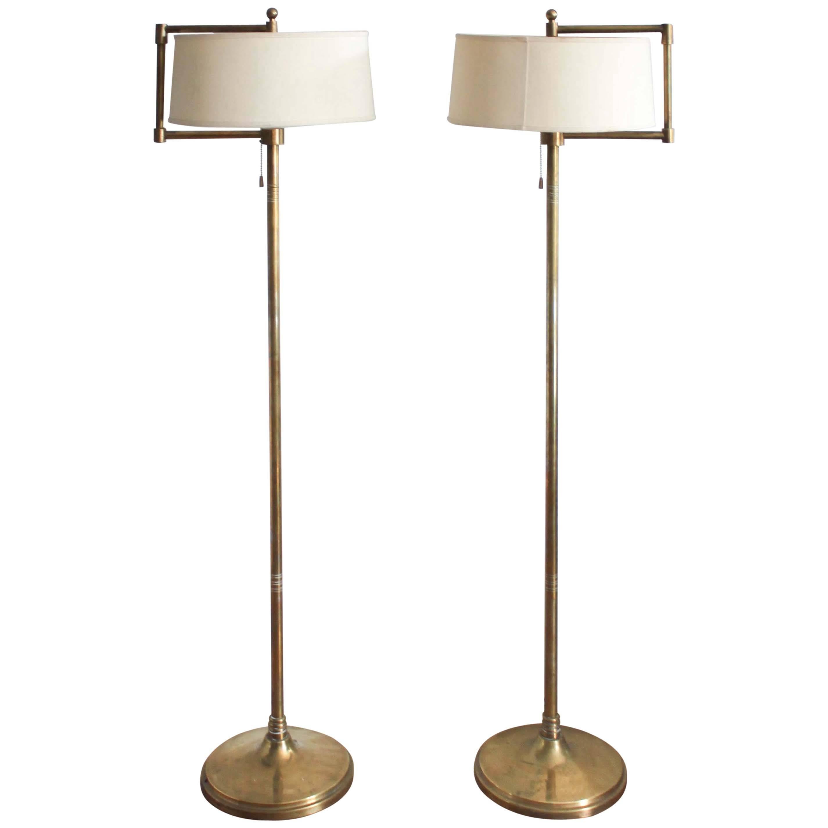 Pair of Brass Floor Lamps from the Hotel Vancouver at 1stDibs
