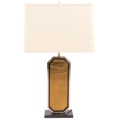 Gold-Plated Brass Etched Table Lamp