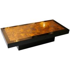 1970s Coffee Table in Copper and Black Bakelite