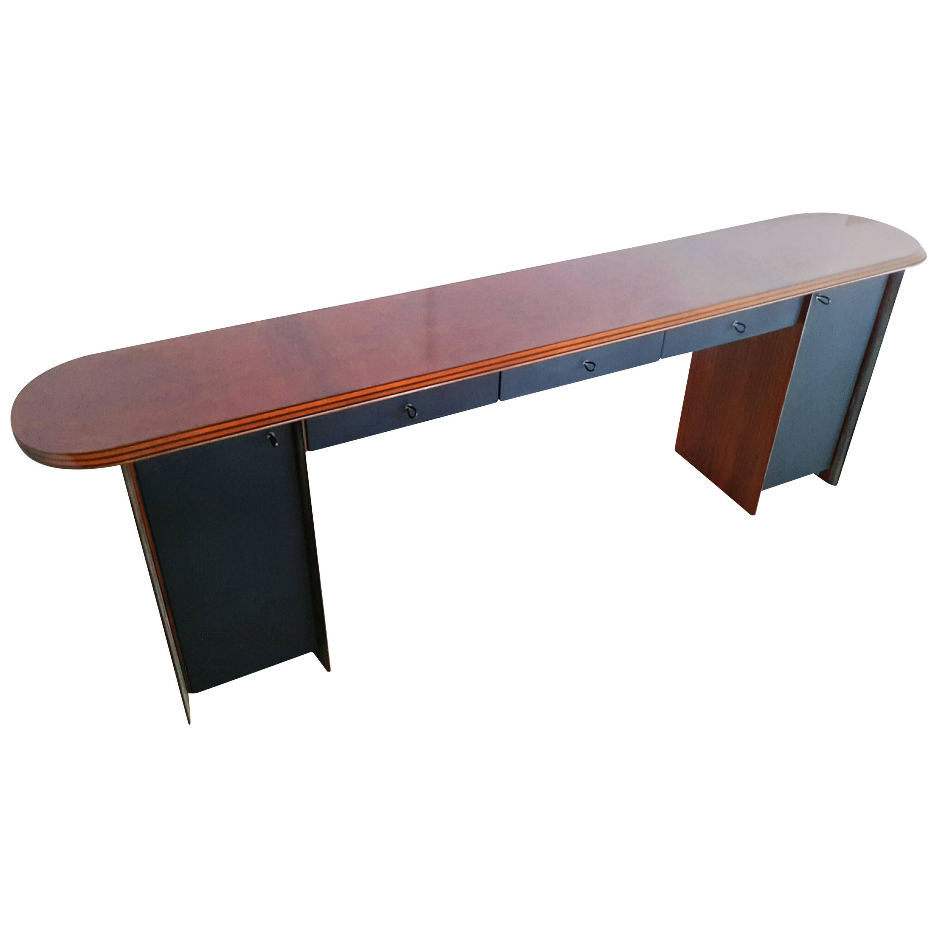 Very Large Rosewood Artona Console by Afra and Tobia Scarpa for B & B