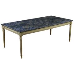 Wonderful Carved and Neoclassical Style Table with Lapis Lazuli Veneered Top