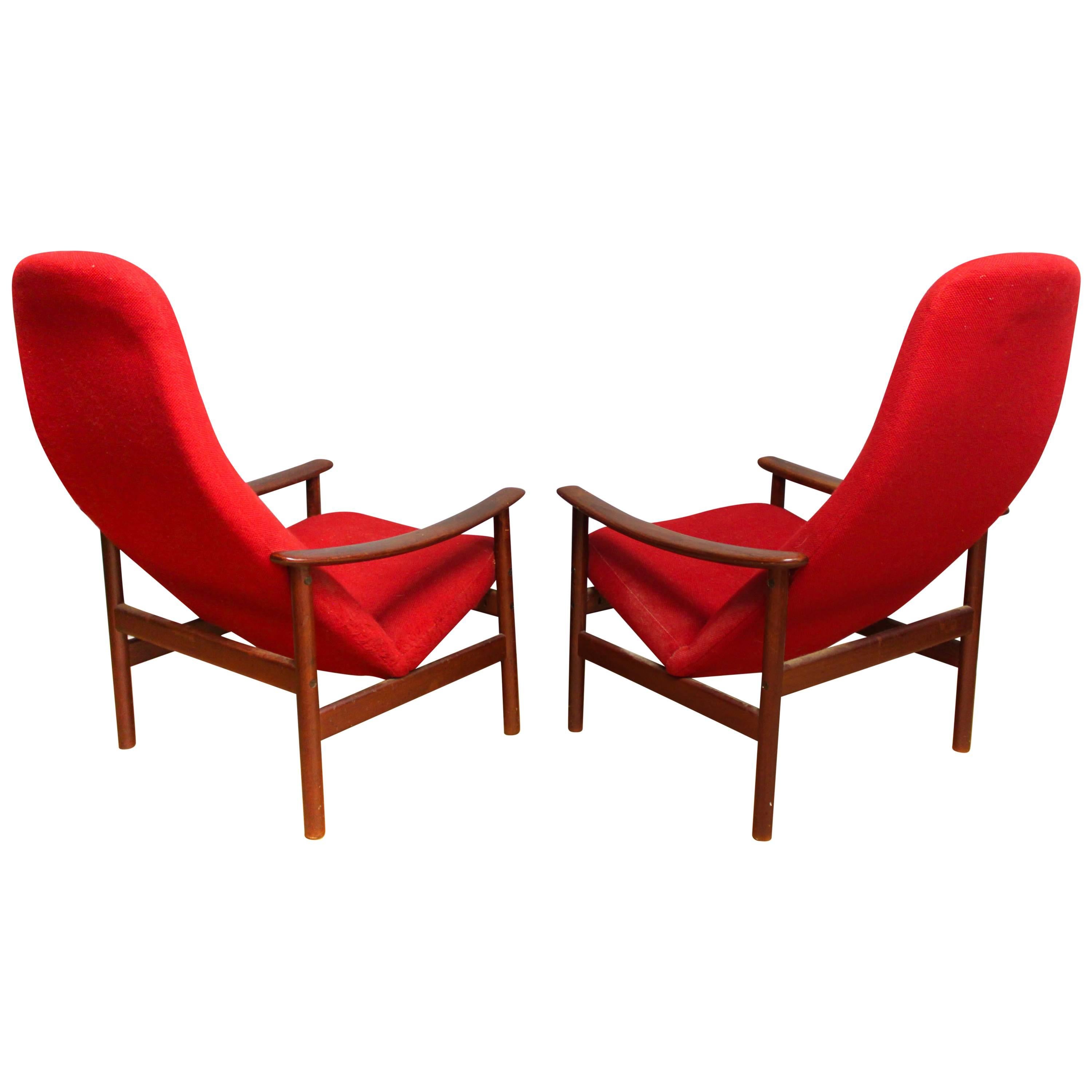 Pair of Lounge Chairs by Alf Svensson for Ljungs Industrier, Sweden